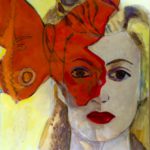 Red butterfly oil on canvas 65cm x 54cm