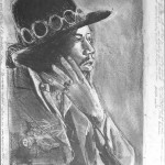 Jimi smoke 
Pencil on paper 
50 x 60 cm
